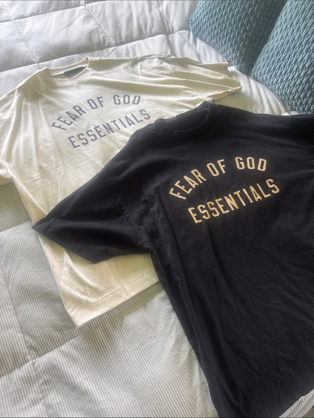 Fear of God Essentials Logo Tee - Black & Cream- Bundle!